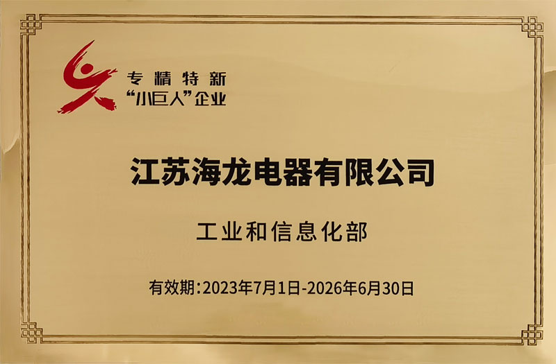  喜報：江蘇海龍成功入圍國家級“專精特新”小巨人企業？